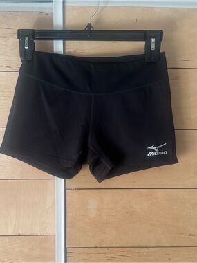 Mizuno Women's Black Athletic Bike Shorts with Logo